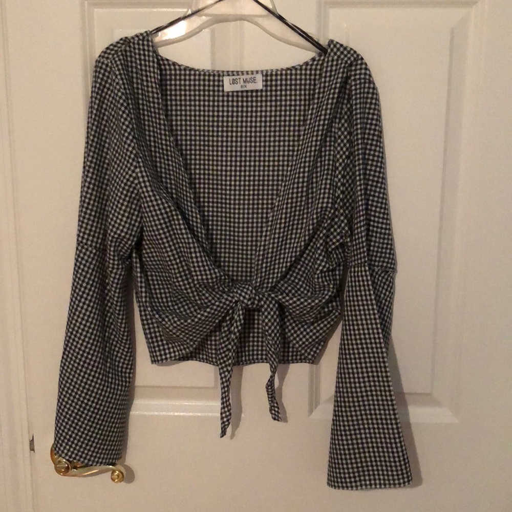 LF gingham crop top